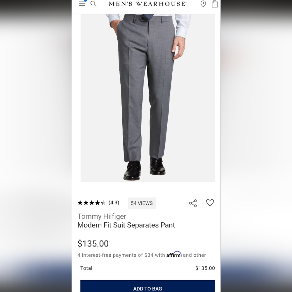 Tommy Hilfiger Modern Fit Suit Pants